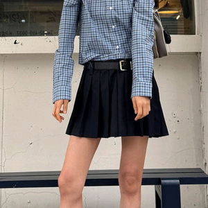 고걸) 블루 체크 셔츠 (새상품)