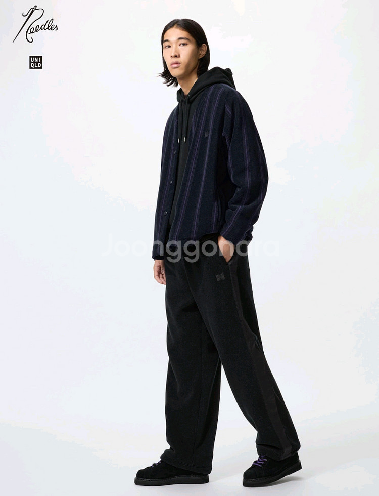 유니클로x니들스 팬츠(블랙) XS 짧은기장--0