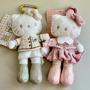 트위드 롱다리키티 키링 베이지 핑크 새상품