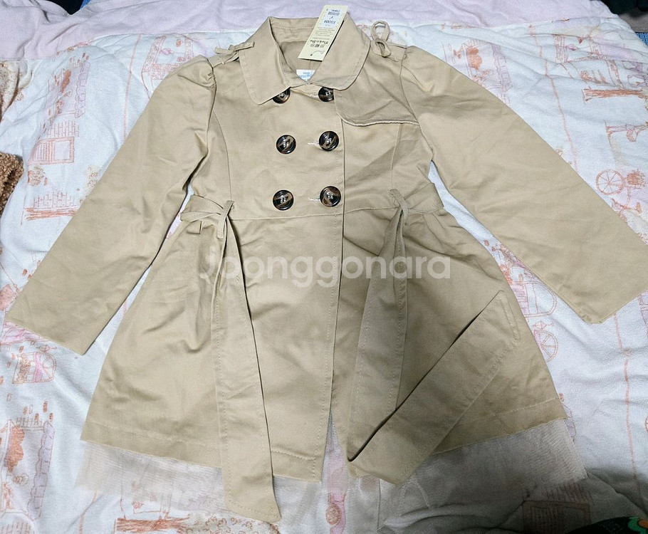 아동 100호 여아 코트자켓 원피스 세트 원피스 트렌치코트 상하세트 일괄--1