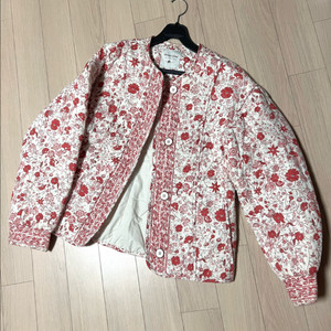 써스데이아일랜드 플라워 누빔 퀼팅 자켓 순면 코튼 점퍼 가디건 꽃무늬