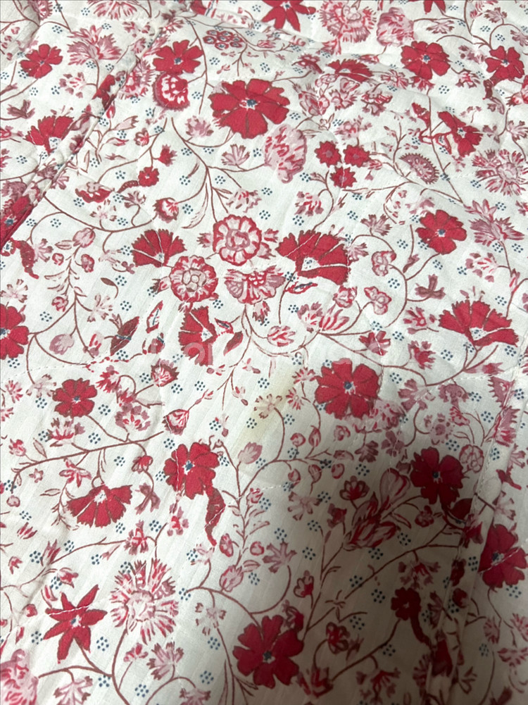 써스데이아일랜드 플라워 누빔 퀼팅 자켓 순면 코튼 점퍼 가디건 꽃무늬--7