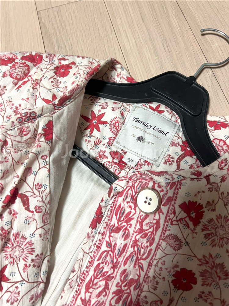 써스데이아일랜드 플라워 누빔 퀼팅 자켓 순면 코튼 점퍼 가디건 꽃무늬--15