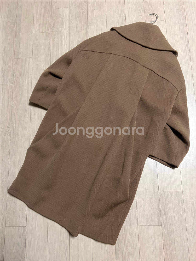 르베이지 LEBEIGE 울100% 와이드 빅카라 롱자켓 코트 카멜 베이지--1