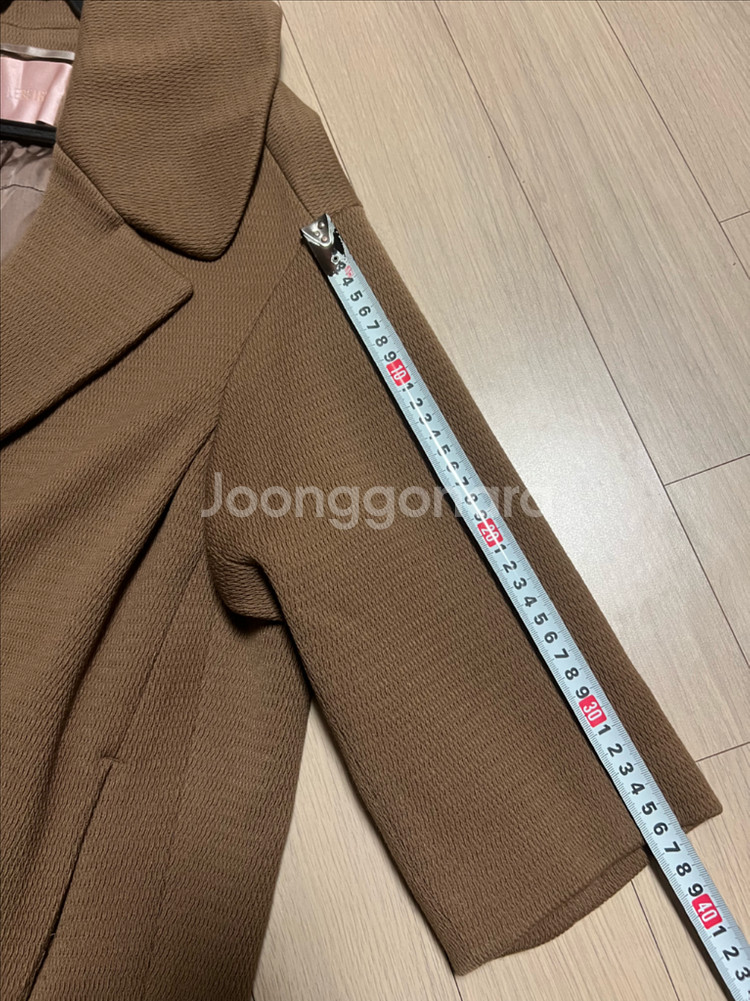 르베이지 LEBEIGE 울100% 와이드 빅카라 롱자켓 코트 카멜 베이지--3