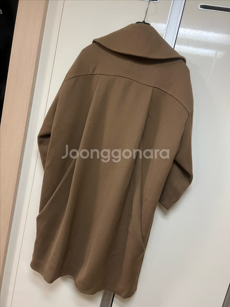 르베이지 LEBEIGE 울100% 와이드 빅카라 롱자켓 코트 카멜 베이지--14