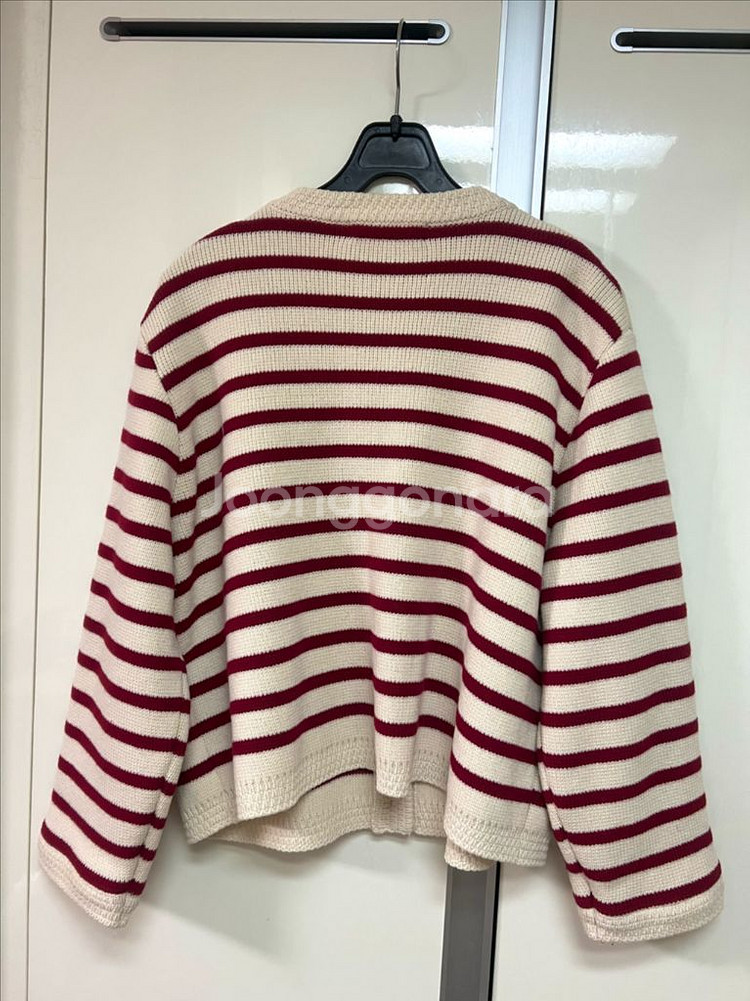 22년 제평 루디아케이 LUDIA.K 금장버튼단추 스트라이프 가디건 울 니트--4