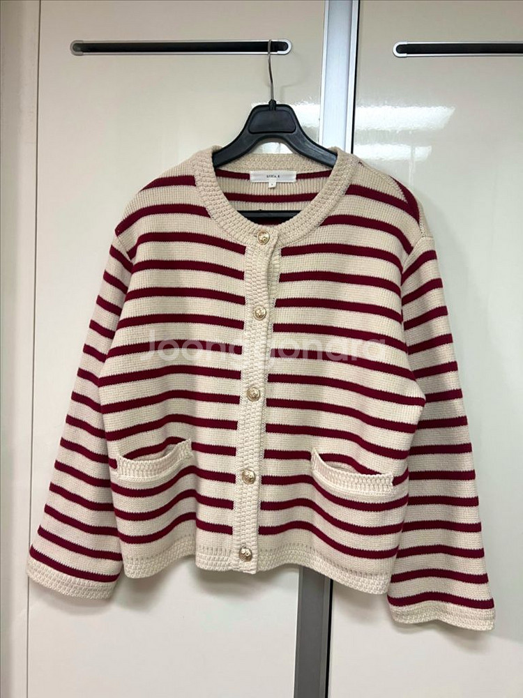 22년 제평 루디아케이 LUDIA.K 금장버튼단추 스트라이프 가디건 울 니트--10