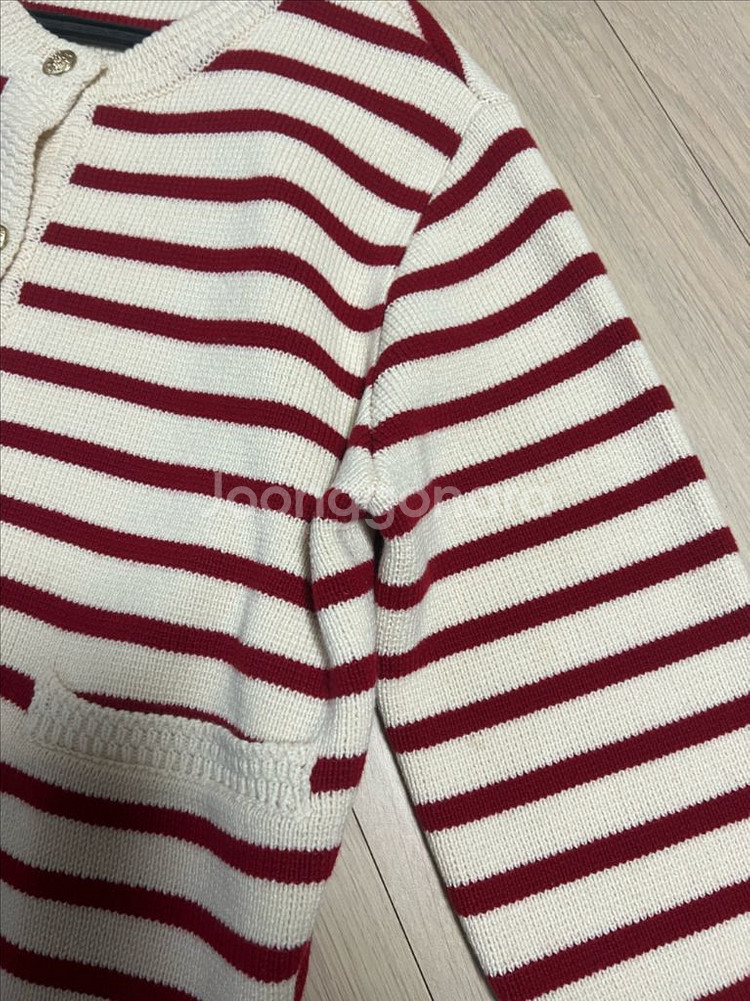 22년 제평 루디아케이 LUDIA.K 금장버튼단추 스트라이프 가디건 울 니트--11