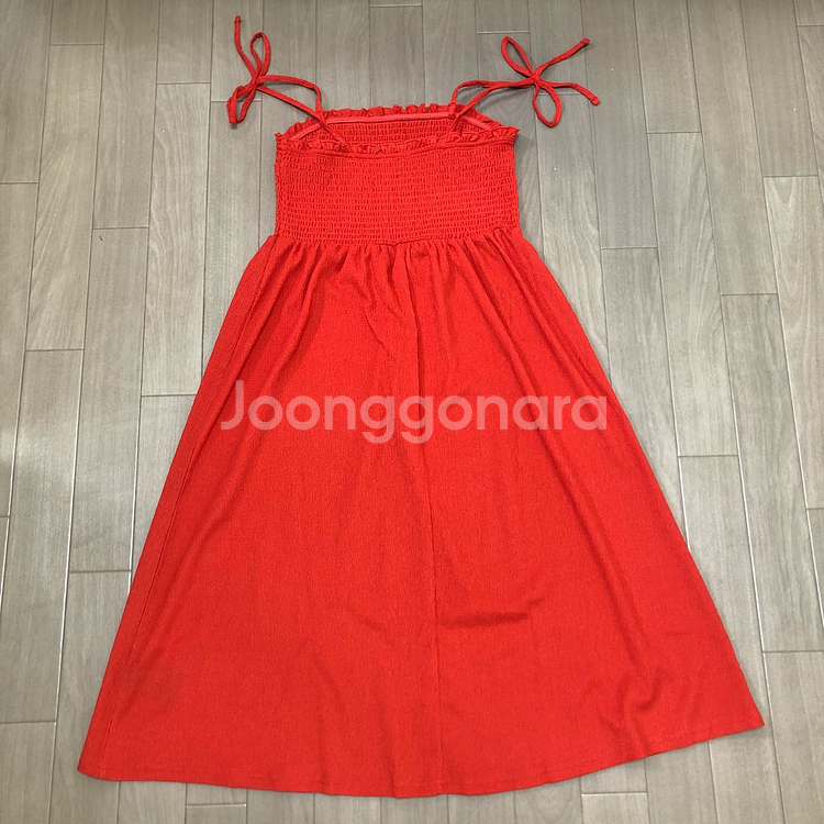 h&m 에이치앤엠 타이 스트랩 스모킹 디테일 원피스--5