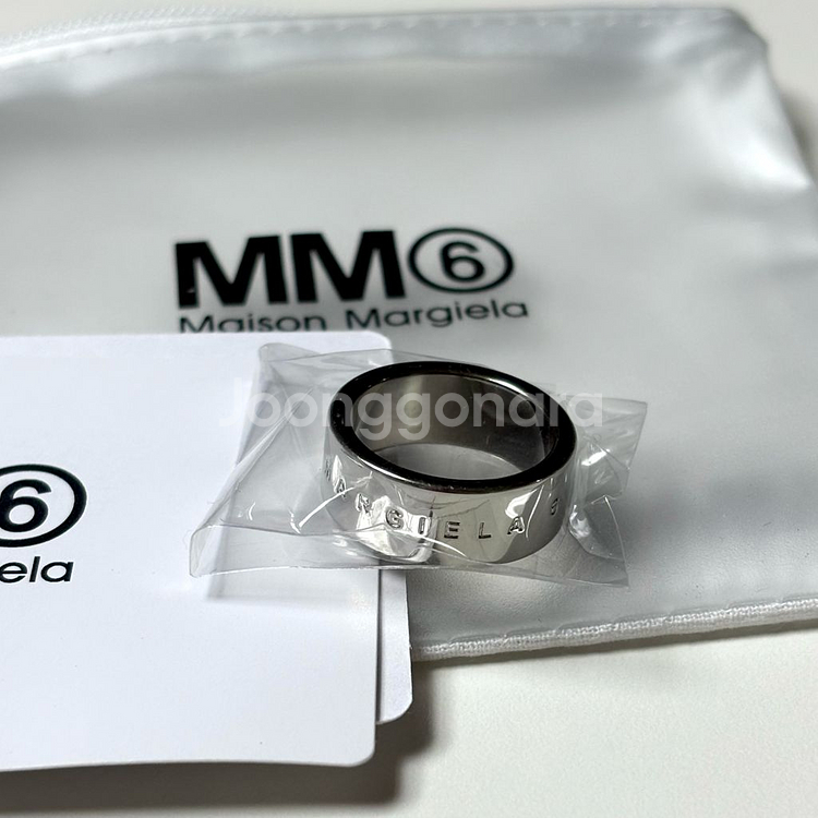 MM6 메종마르지엘라 미니멀 로고 링 실버--1