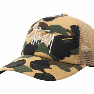 베이프x스투시 트러커 캡 옐로우