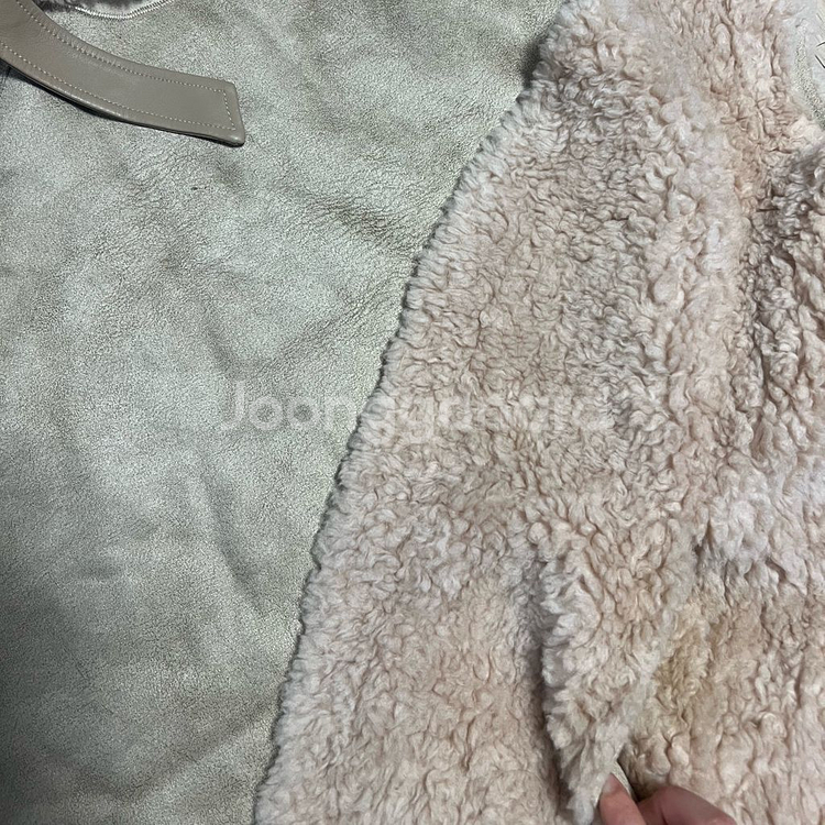 리얼 양모100% 무스탕 조끼 베스트 벨트 퍼 자켓 뽀글이 양털 램스울--3