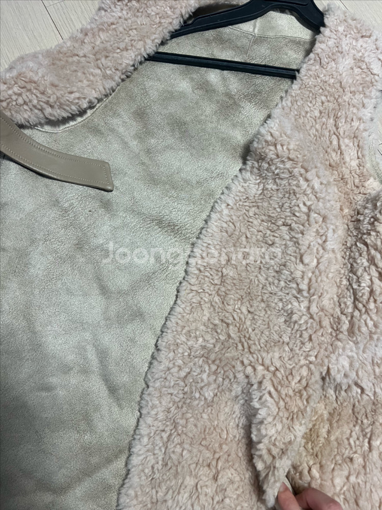 리얼 양모100% 무스탕 조끼 베스트 벨트 퍼 자켓 뽀글이 양털 램스울--8