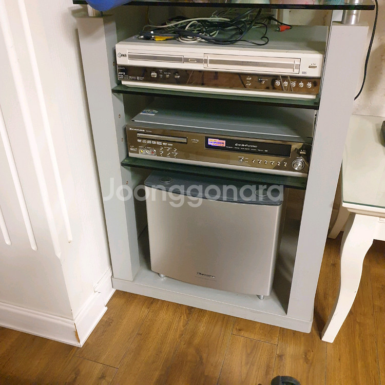 DVD 플레이어 & Xcanvas 스피커 수납장, 서라운드 스피커 4개--0