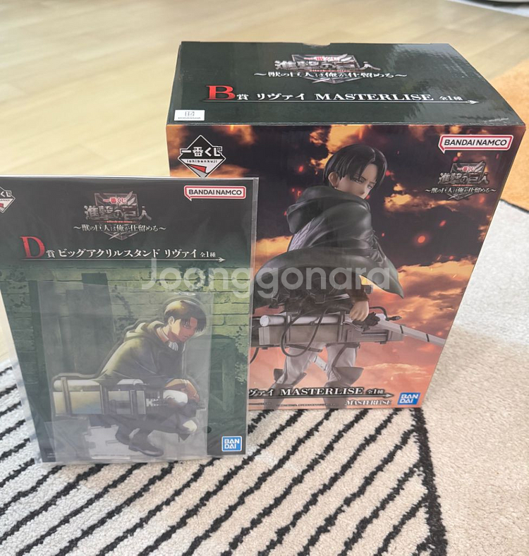 (일괄)진격의거인 제일복권 B상 리바이 피규어&D상--0