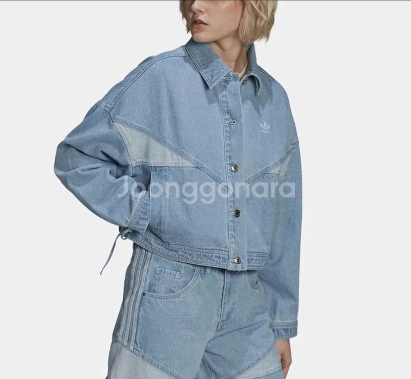 아디다스 오리지널 데님 크롭 자켓 XS--2