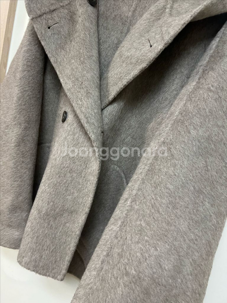 22년 제평 노이 a noi 알파카 울 후드 숏코트 더블버튼 하프코트 반코트 자켓--6