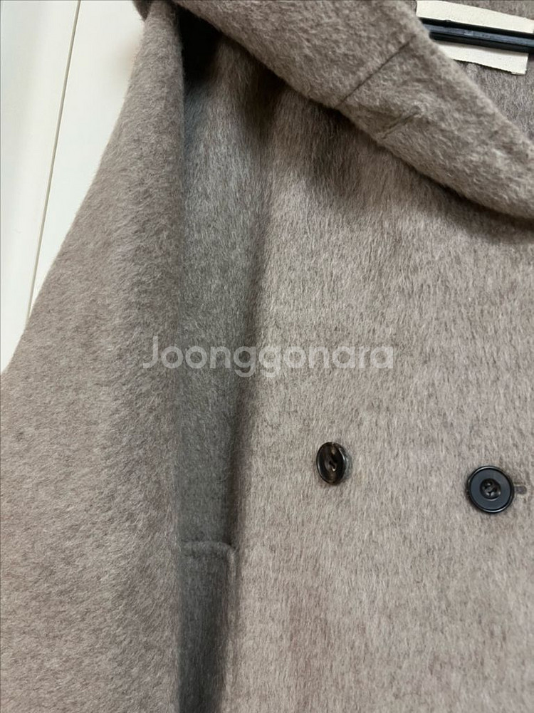 22년 제평 노이 a noi 알파카 울 후드 숏코트 더블버튼 하프코트 반코트 자켓--5