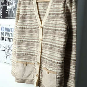 W(S-M) 브랜드빈티지 니트 가디건 세인트존 린넨