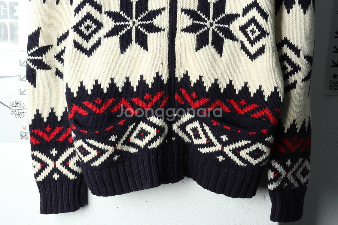 (M) 폴로 랄프로렌 니트 가디건 집업 성조기 코위찬--3