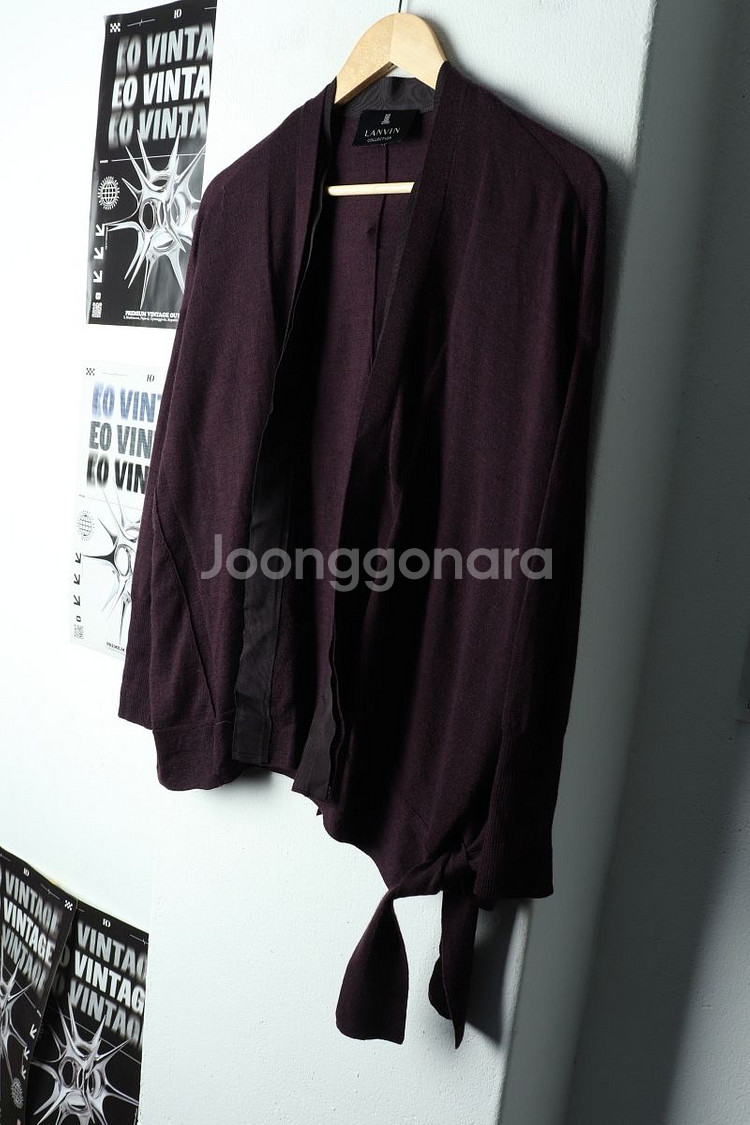 W(M-F) 랑방 니트 가디건 한섬 퍼플 울 한정판--0