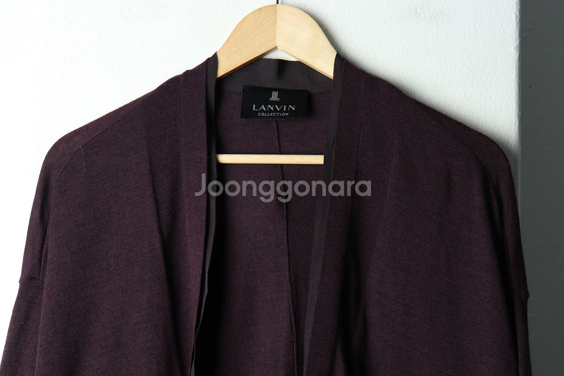W(M-F) 랑방 니트 가디건 한섬 퍼플 울 한정판--2