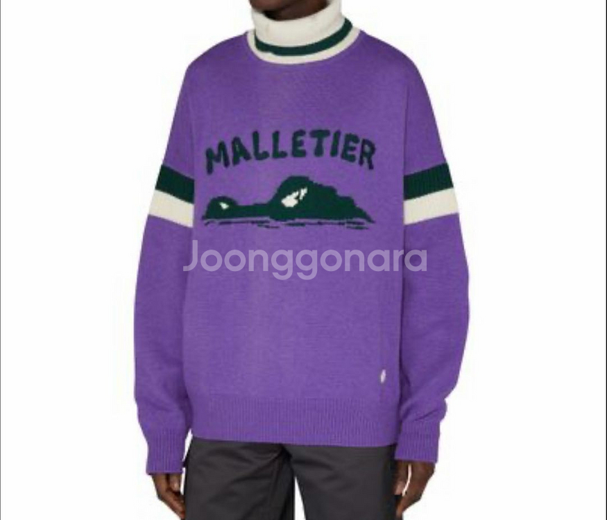 1회착용) LOUIS VUITTON.루이비통 말리에티에 롤넥 니트 퍼플 L사이즈.루이비통니트.목티.목폴라.겨울옷--1