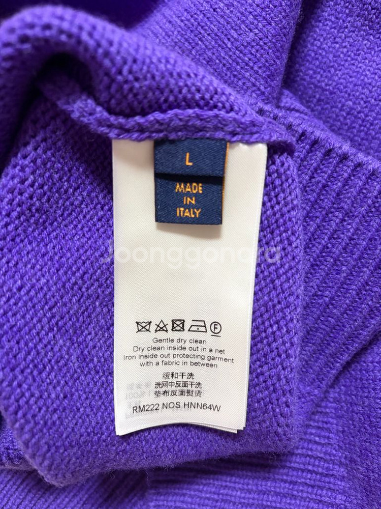 1회착용) LOUIS VUITTON.루이비통 말리에티에 롤넥 니트 퍼플 L사이즈.루이비통니트.목티.목폴라.겨울옷--6