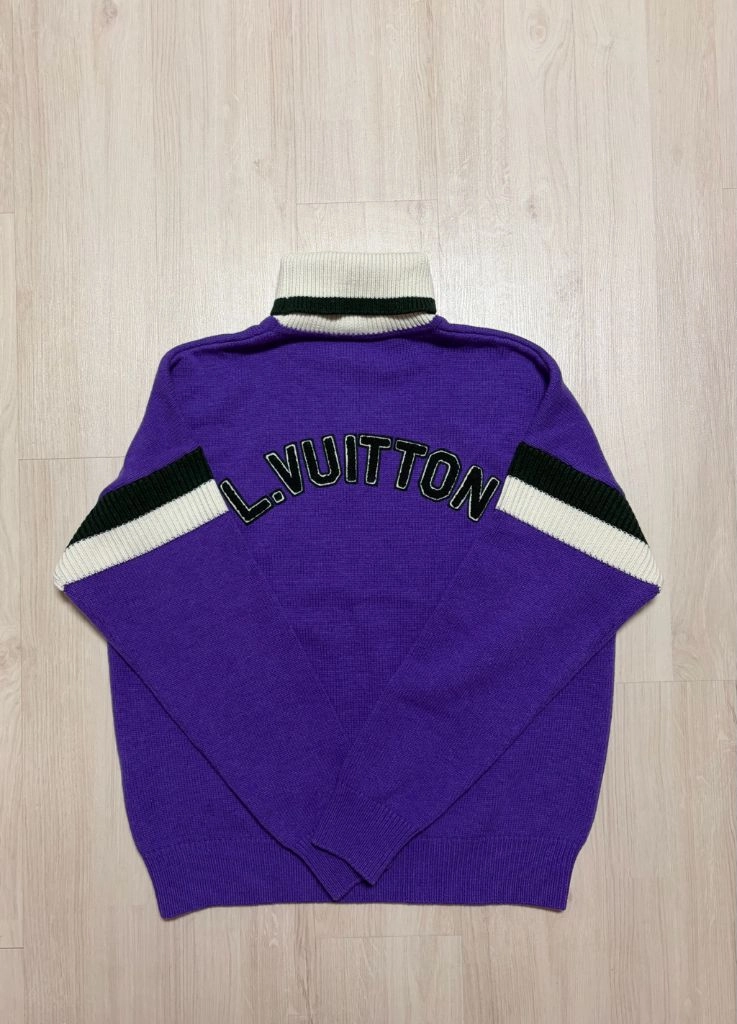 1회착용) LOUIS VUITTON.명품.루이비통 말리에티에 롤넥 니트 퍼플 L사이즈.루이비통니트.목티.목폴라 이미지