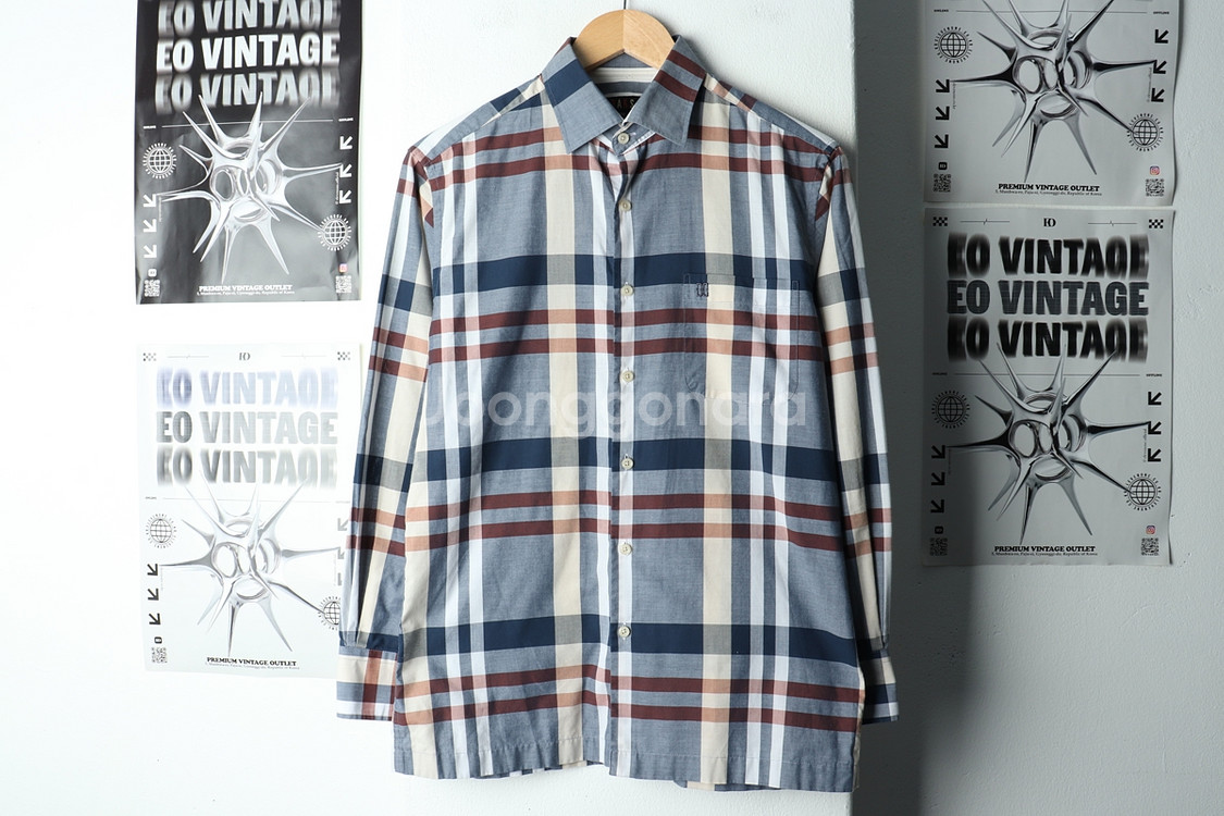 (M) 닥스 셔츠 남방 체크 슬림핏--1