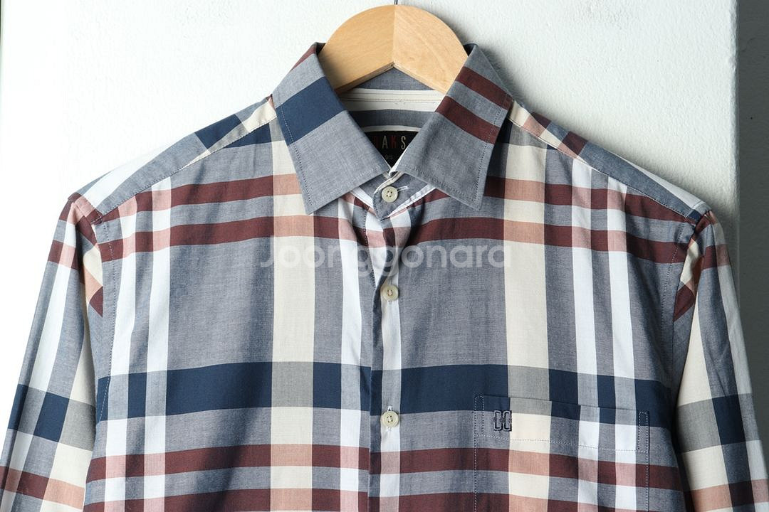 (M) 닥스 셔츠 남방 체크 슬림핏--2