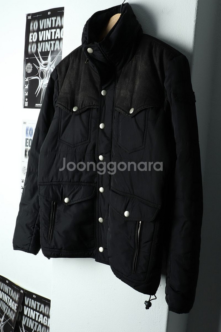 (M-L) 디젤 패딩 점퍼자켓 테크웨어 블랙 한정판--0