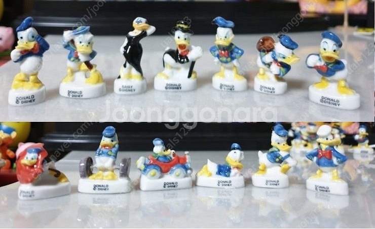 디즈니8 인어공주 달마시안 도널드덕 자기피규어 미녀와야수--2