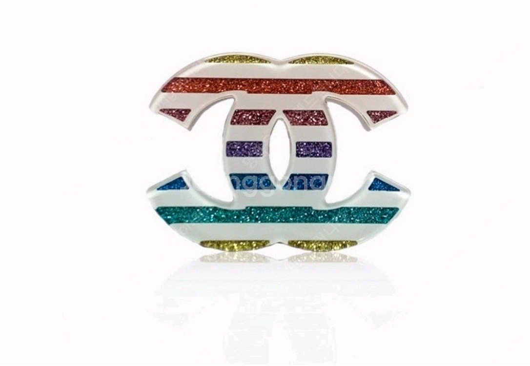 샤넬 부로치 럭셔리 브랜드 홀로그램 CC 로고 브로치 정품--0