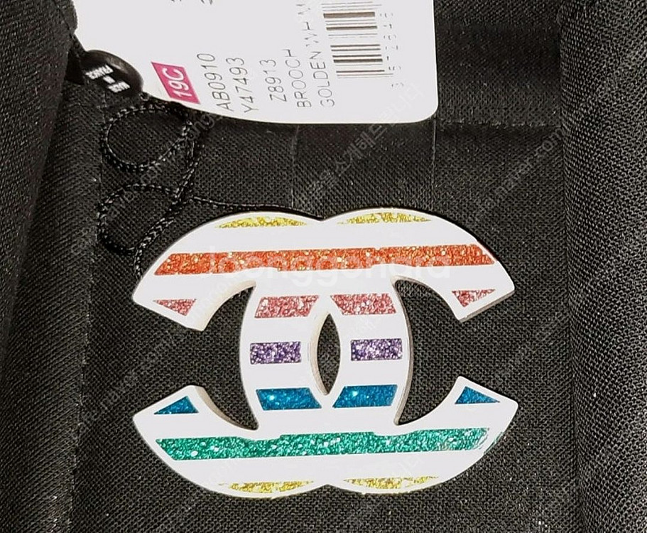 샤넬 부로치 럭셔리 브랜드 홀로그램 CC 로고 브로치 정품--1