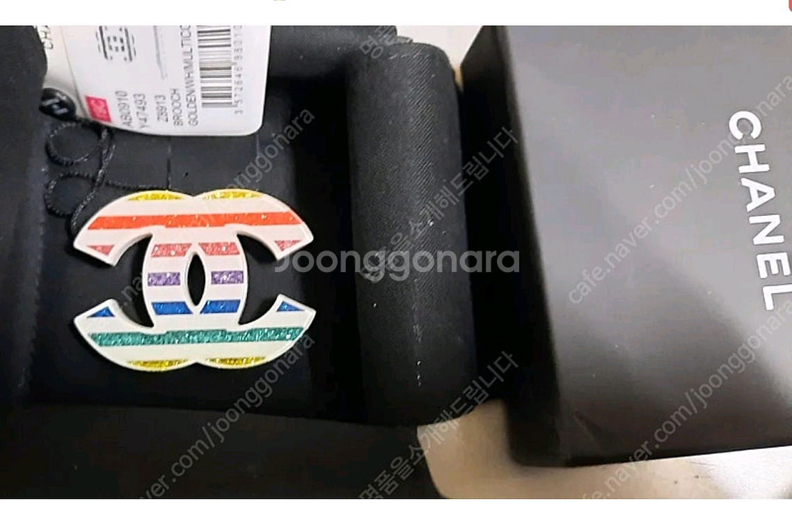 샤넬 부로치 럭셔리 브랜드 홀로그램 CC 로고 브로치 정품--4