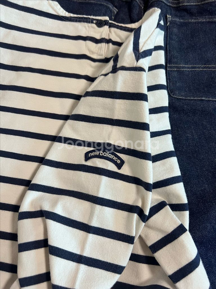 뉴발란스 키즈 데님 바지 스트라이프 티 150--4