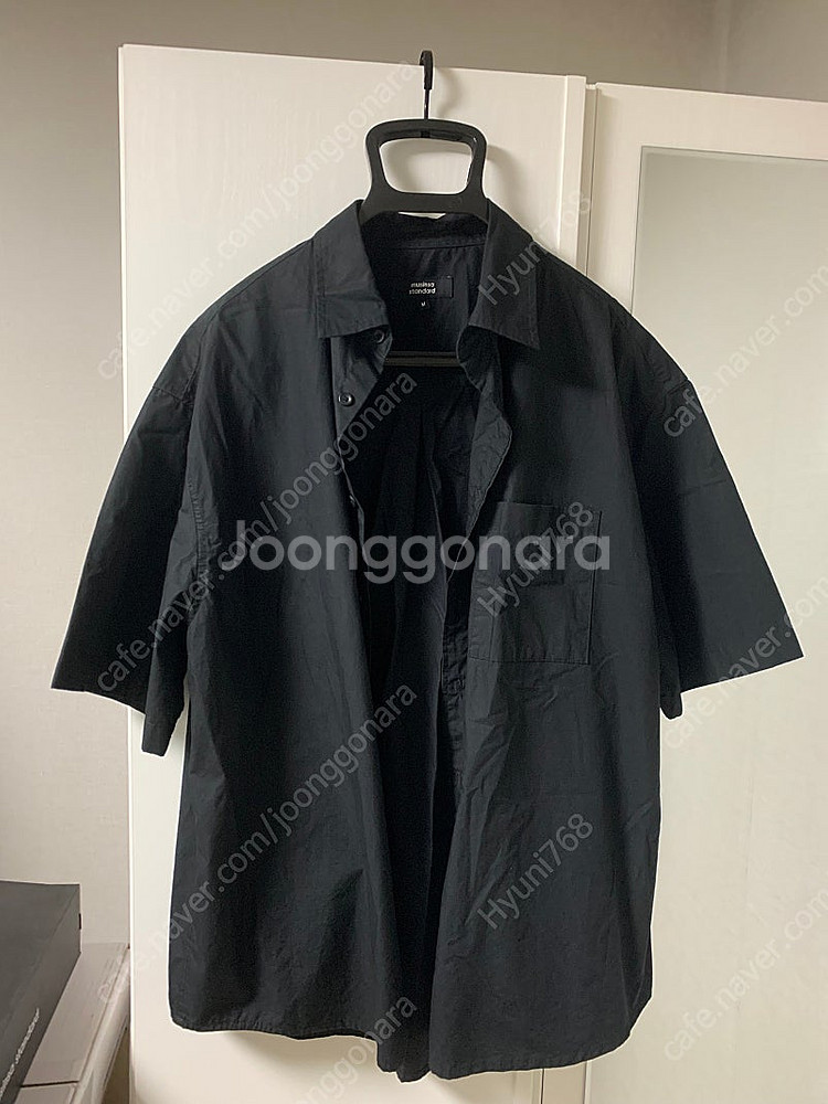 무탠다드오버사이즈반팔셔츠네이비블랙2종일괄판매--0