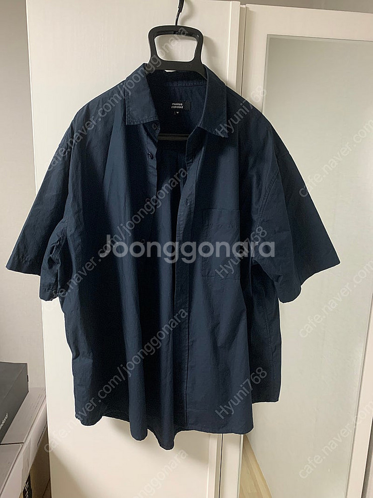 무탠다드오버사이즈반팔셔츠네이비블랙2종일괄판매--4