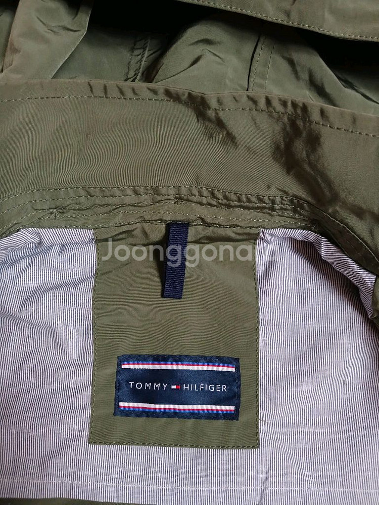 타미힐피거(정품) 남성 가을 후드 자켓 (카키) (95) (상태 최상급)--0