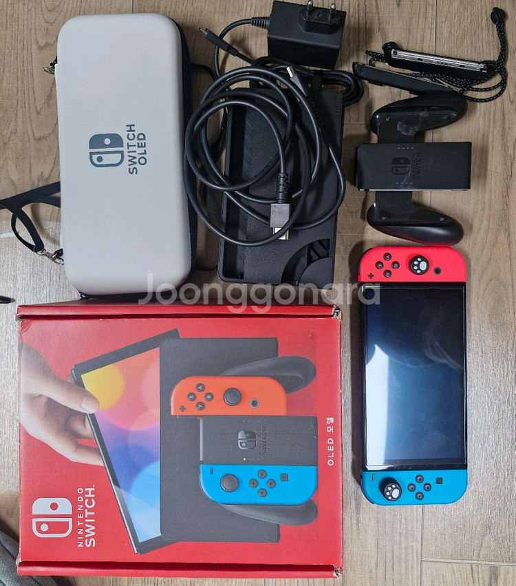닌텐도 스위치 OLED 풀박스 + 파우치 + 냥발--0