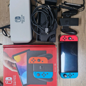 닌텐도 스위치 OLED 풀박스 + 파우치 + 냥발