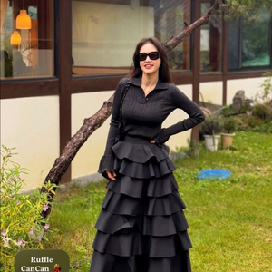 지요 플레어 폴로 니트탑