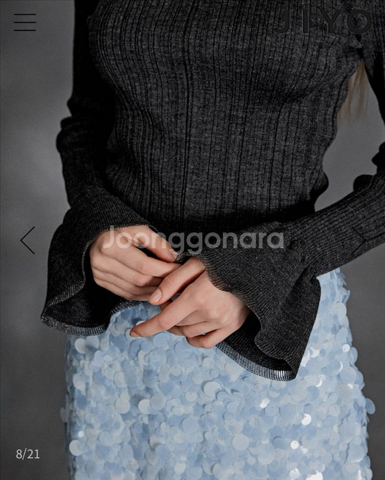 지요 플레어 폴로 니트탑--2