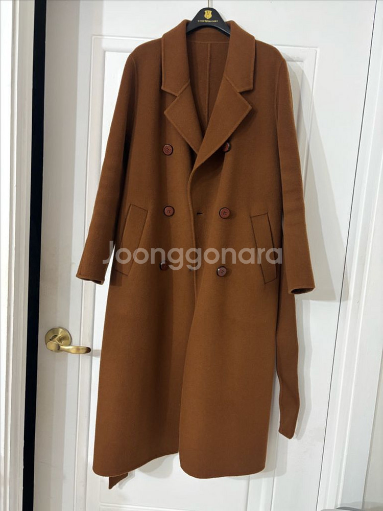 울 100% 더블브레스트 롱코트--0