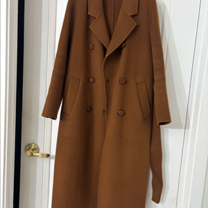 울 100% 더블브레스트 롱코트