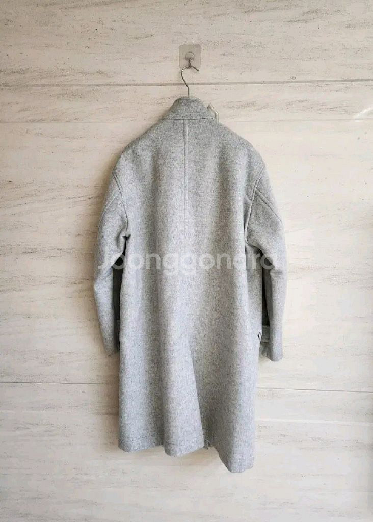 구호플러스 하이넥 세미 코쿤핏 캐시미어울 코트 프리사이즈--8