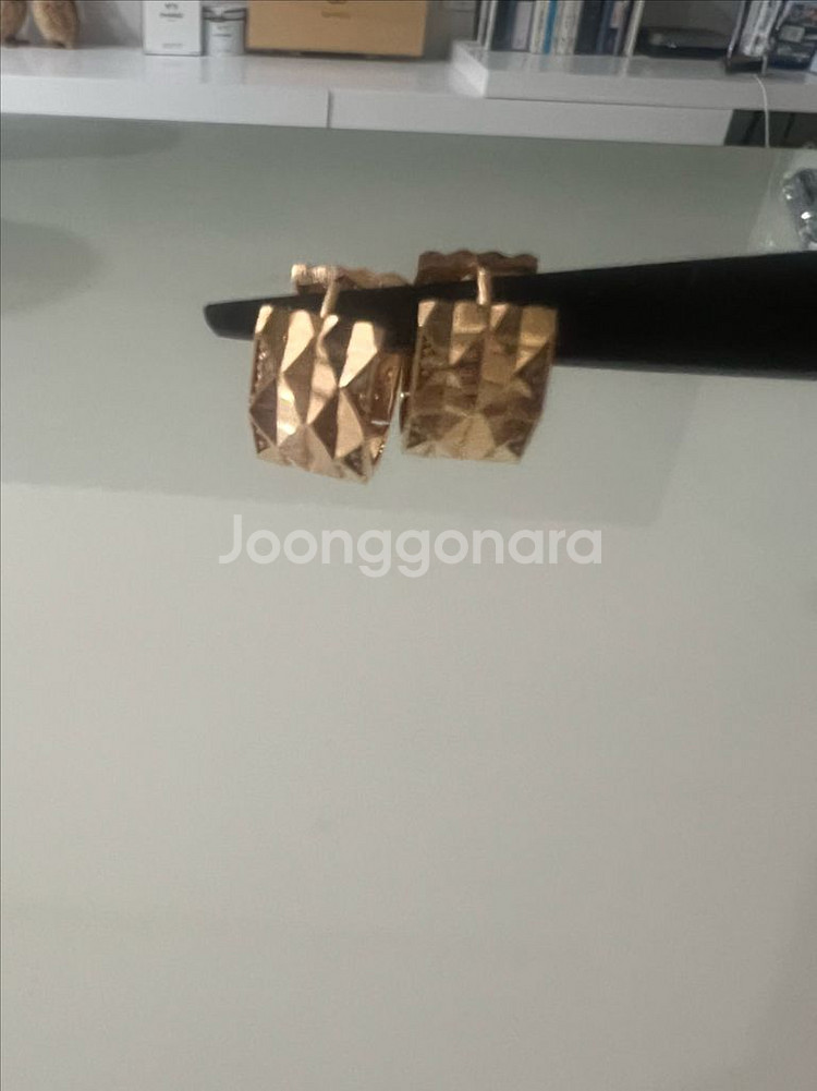 18k 핑크골드 원형 귀걸이--1