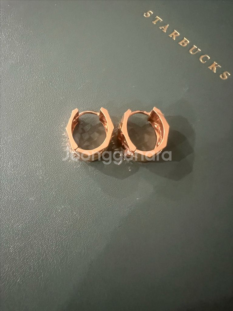 18k 핑크골드 원형 귀걸이--2